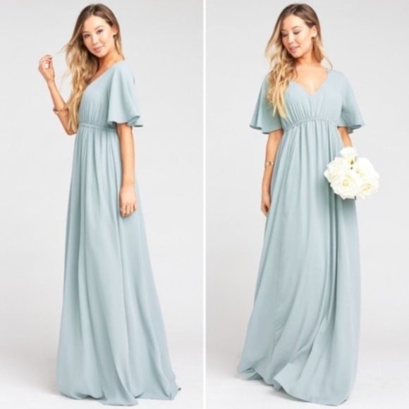 Show Me Your Mumu Emily Empire Maxi Dress Silver Sage - Size X-Small - New - Picture 4 of 10